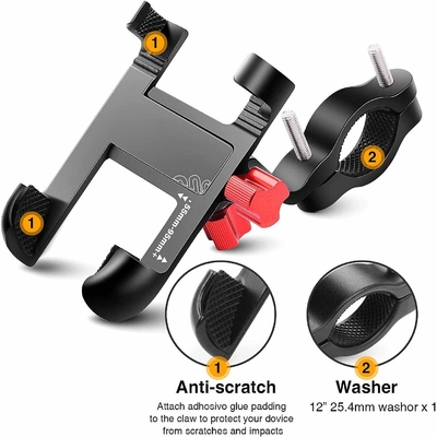 Outdoor Handlebar Motorbike Phone Mounts Waterproof 360 Degree Rotation