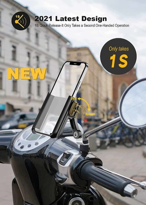 RoHS Anti Shake Motorbike Phone Mount Waterproof Iphone Holder For Motorcycle